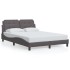 Estructura de cama sin colchón cuero sintético gris 120x200