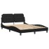 Estructura de cama sin colchón cuero sintético negro 140x200
