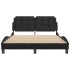 Estructura de cama sin colchón cuero sintético negro 140x200