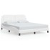 Estructura de cama sin colchón cuero sintético blanco