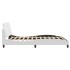 Estructura de cama sin colchón cuero sintético blanco