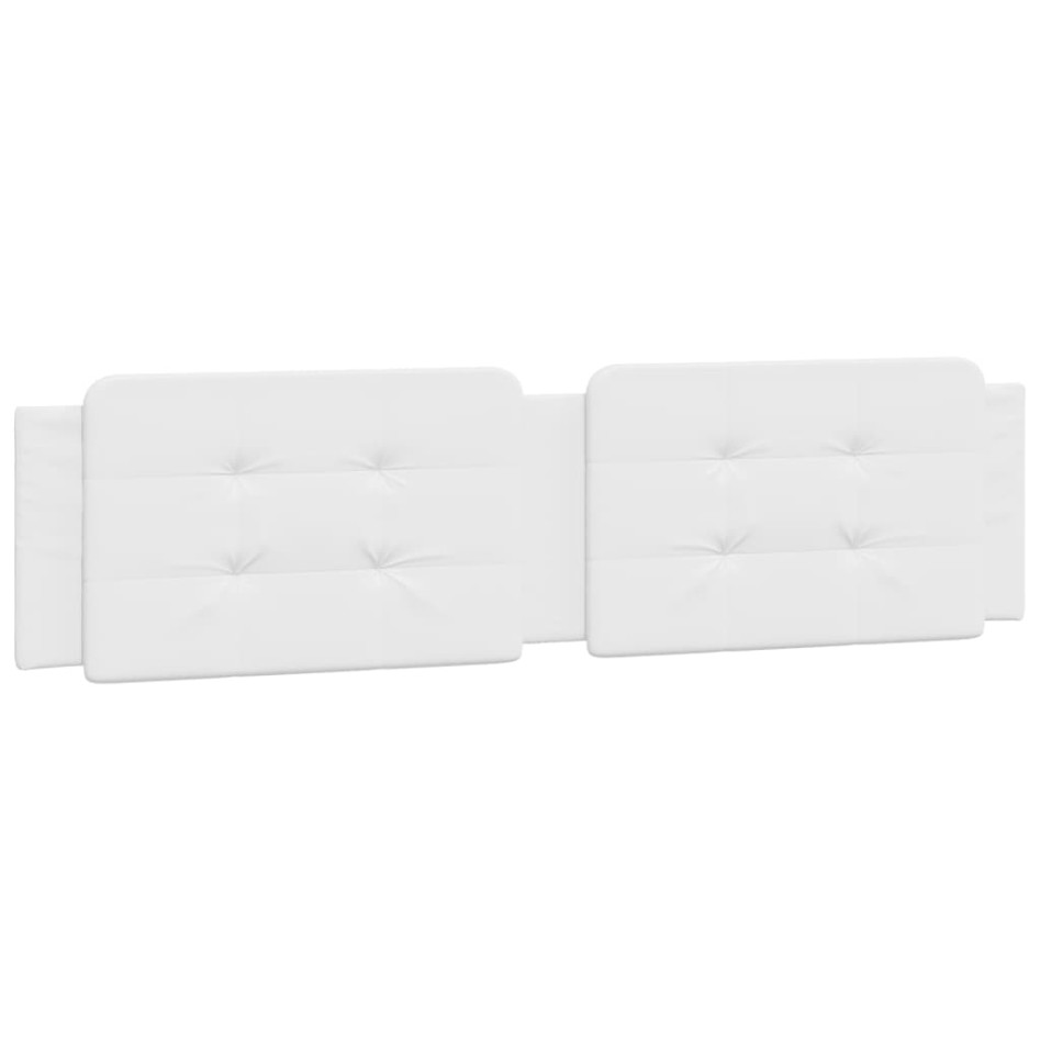 Estructura de cama sin colchón cuero sintético blanco