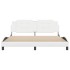 Estructura de cama sin colchón cuero sintético blanco