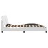 Estructura de cama sin colchón cuero sintético blanco