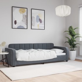 Sofá cama terciopelo gris oscuro 80x200