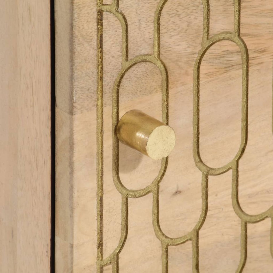 Mesitas de noche 2 uds madera maciza de mango 40x33x46