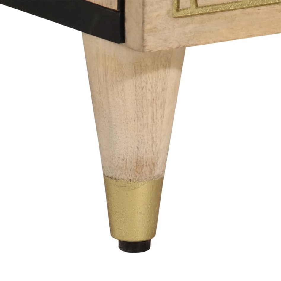 Mesitas de noche 2 uds madera maciza de mango 40x33x46