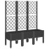 Jardinera con enrejado PP negro 120x40x142