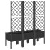 Jardinera con enrejado PP negro 120x40x142