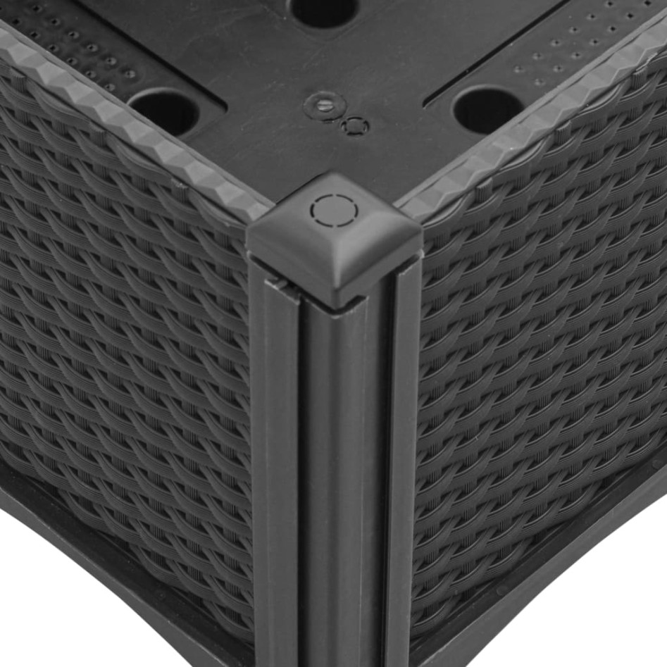 Jardinera con enrejado PP negro 120x40x142