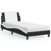 Cama con colchón cuero sintético negro y blanco 80x200 cm