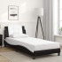 Cama con colchón cuero sintético negro y blanco 80x200