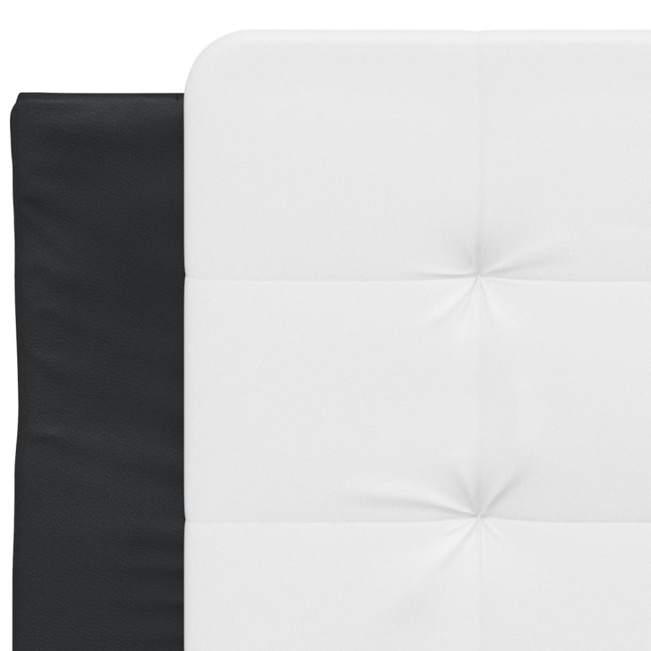 Cama con colchón cuero sintético negro y blanco 80x200