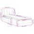 Cama con colchón cuero sintético negro y blanco 80x200