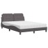 Cama con colchón cuero sintético gris 120x200