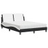 Cama con colchón cuero sintético negro y blanco 120x200