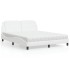 Cama con colchón cuero sintético blanco 160x200