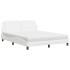 Cama con colchón cuero sintético blanco 160x200