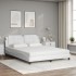 Cama con colchón cuero sintético blanco 160x200