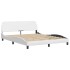 Cama con colchón cuero sintético blanco 160x200