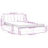 Cama con colchón cuero sintético gris 140x200