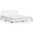 Cama con colchón cuero sintético blanco 180x200
