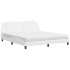 Cama con colchón cuero sintético blanco 180x200
