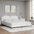 Cama con colchón cuero sintético blanco 180x200
