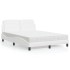 Cama con colchón cuero sintético blanco 140x190