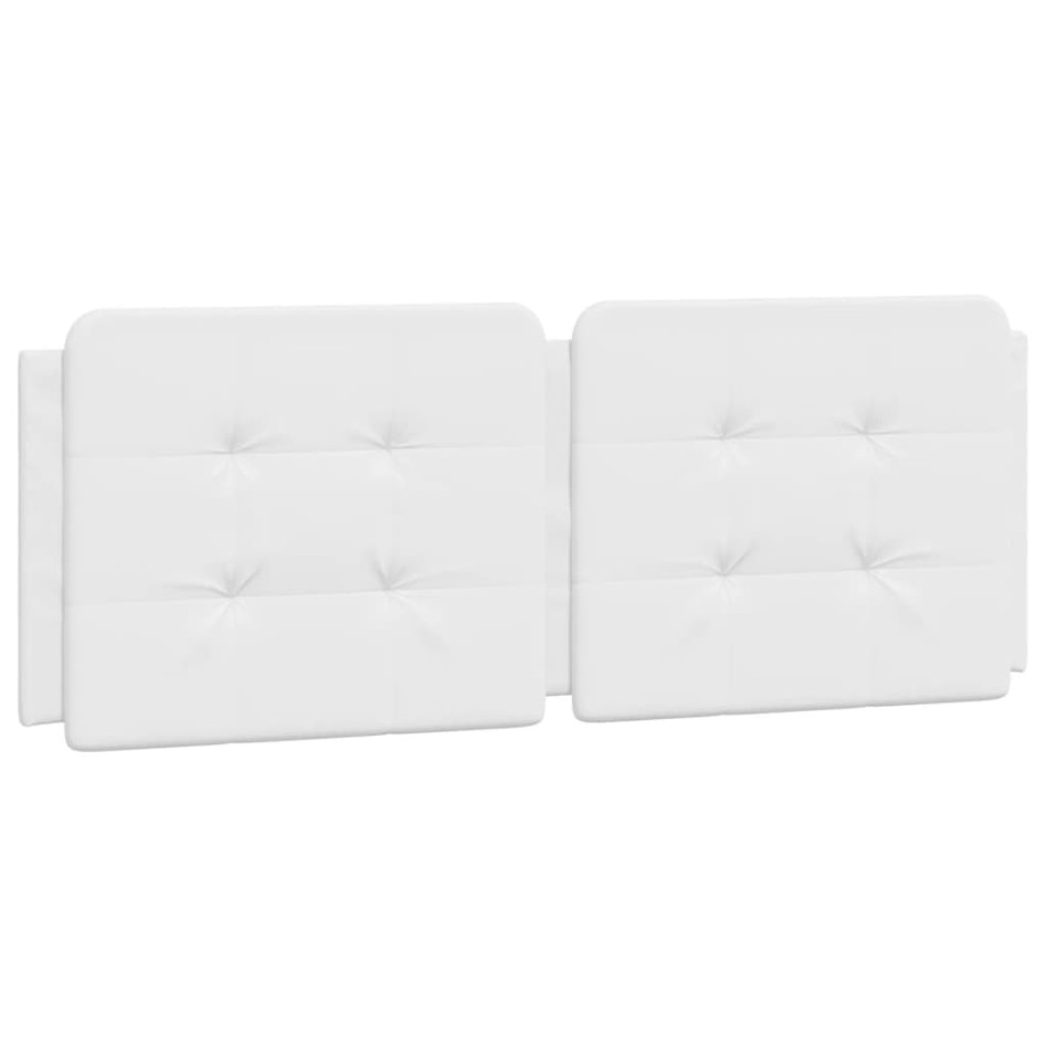Cama con colchón cuero sintético blanco 140x190