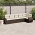 Set sofás de jardín 6 piezas y cojines ratán sintético