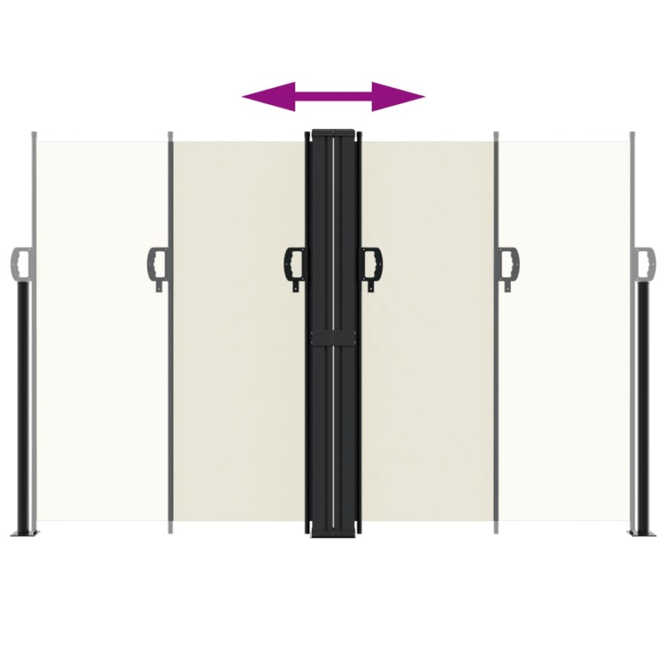 Toldo lateral retráctil crema 160x600