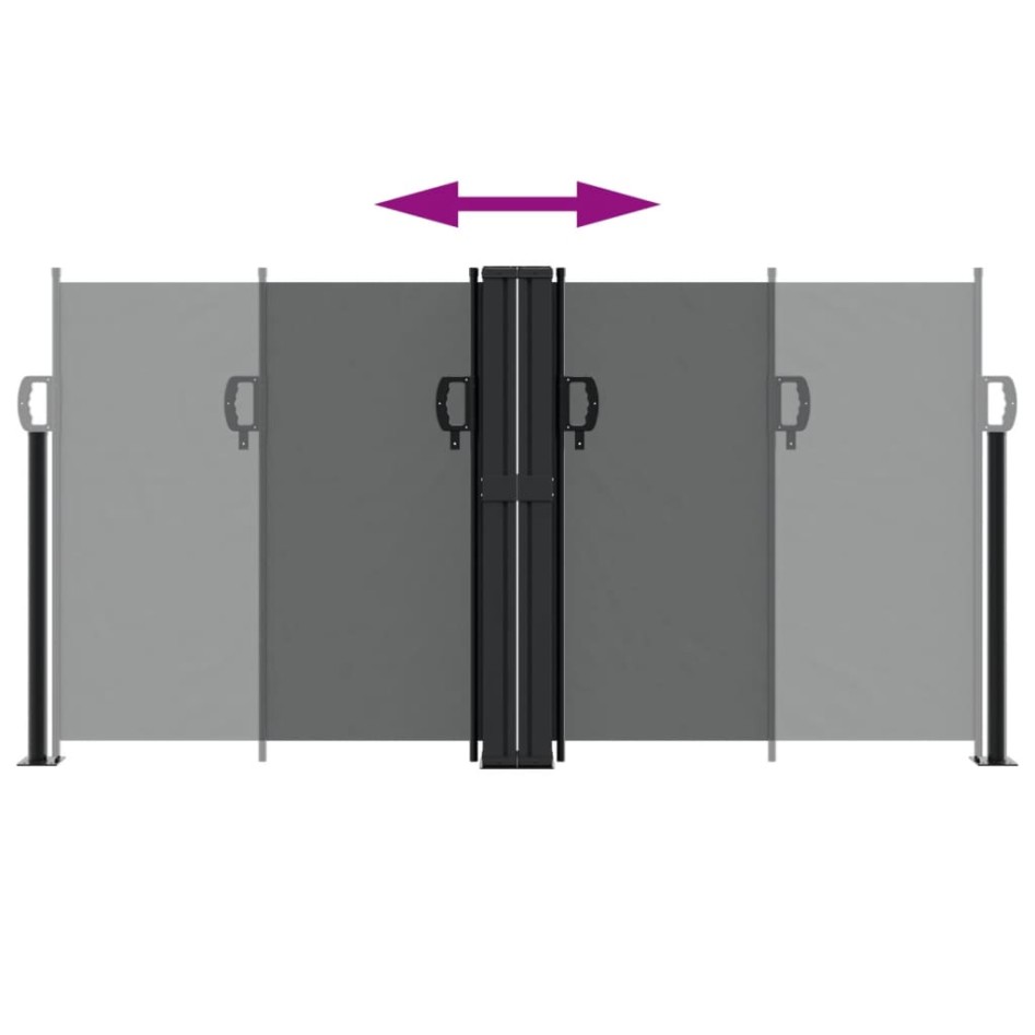 Toldo lateral retráctil gris antracita 120x1000