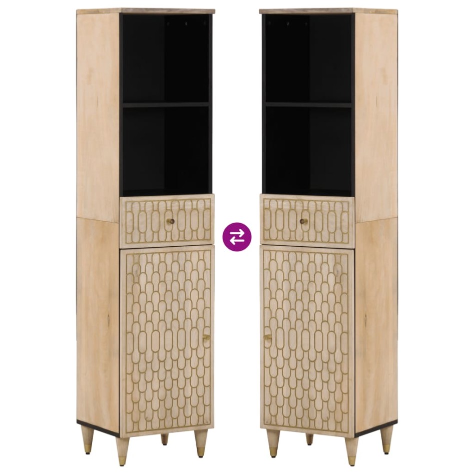 Mueble de baño madera maciza de mango 38x33x160