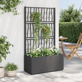 Jardinera con enrejado PP gris oscuro 80x36x140