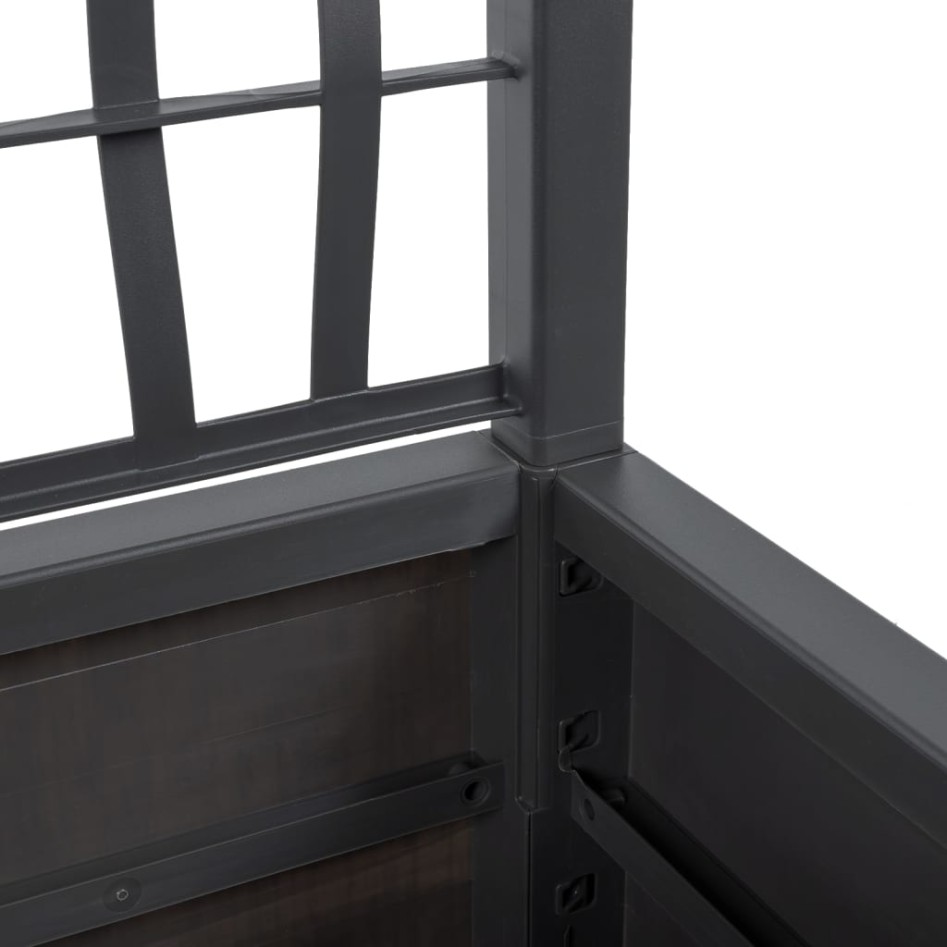 Jardinera con enrejado PP gris oscuro 80x36x140