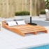 Tumbona de madera maciza de pino marrón cera 205x110x31,5