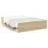 Cama con cajones madera ingeniería roble Sonoma 140x200