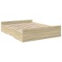 Cama con cajones madera ingeniería roble Sonoma 140x200