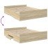 Cama con cajones madera ingeniería roble Sonoma 140x200