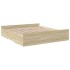 Cama con cajones madera ingeniería roble Sonoma 180x200