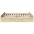 Cama con cajones madera ingeniería roble Sonoma 180x200