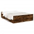 Cama con cajones madera de ingeniería roble ahumado 120x200