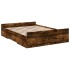 Cama con cajones madera de ingeniería roble ahumado 120x200