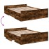 Cama con cajones madera de ingeniería roble ahumado 120x200