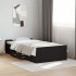 Cama con cajones madera de ingeniería negra 75x190
