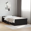 Cama con cajones madera de ingeniería negra 75x190 cm