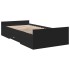 Cama con cajones madera de ingeniería negra 75x190