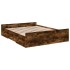 Cama con cajones madera de ingeniería roble ahumado 160x200