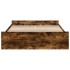 Cama con cajones madera de ingeniería roble ahumado 160x200